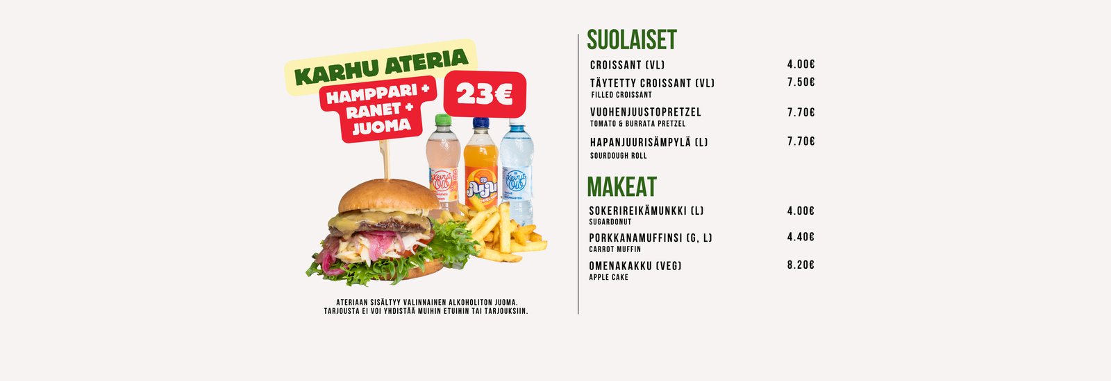 Karhu menu 3